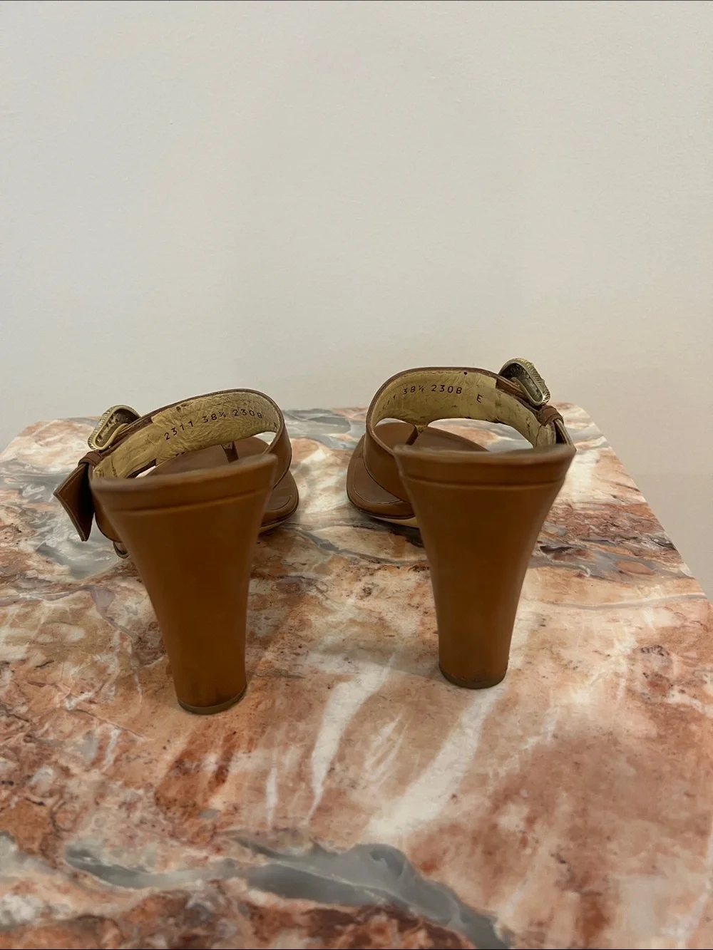 Giuseppe Zanotti Brown Leather Jeweled Thong Heels